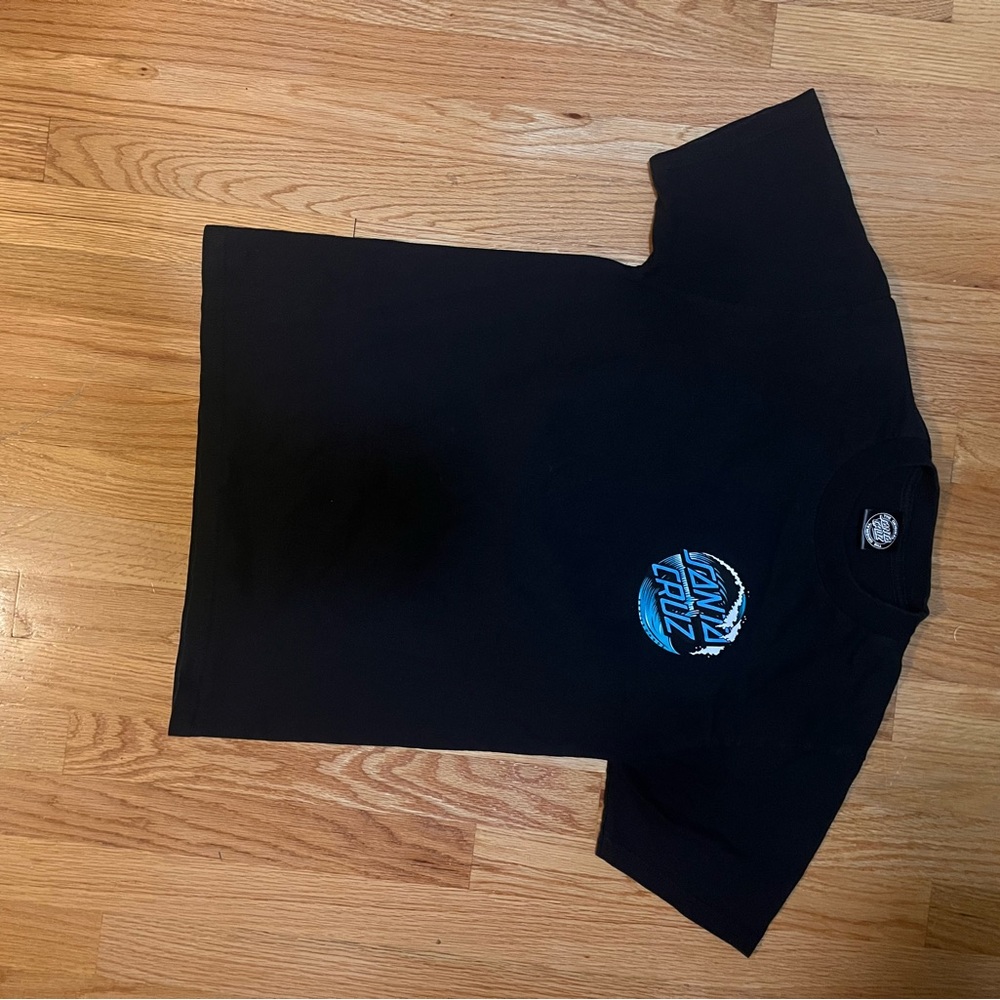 Santa Cruz Black Tee with White Logo